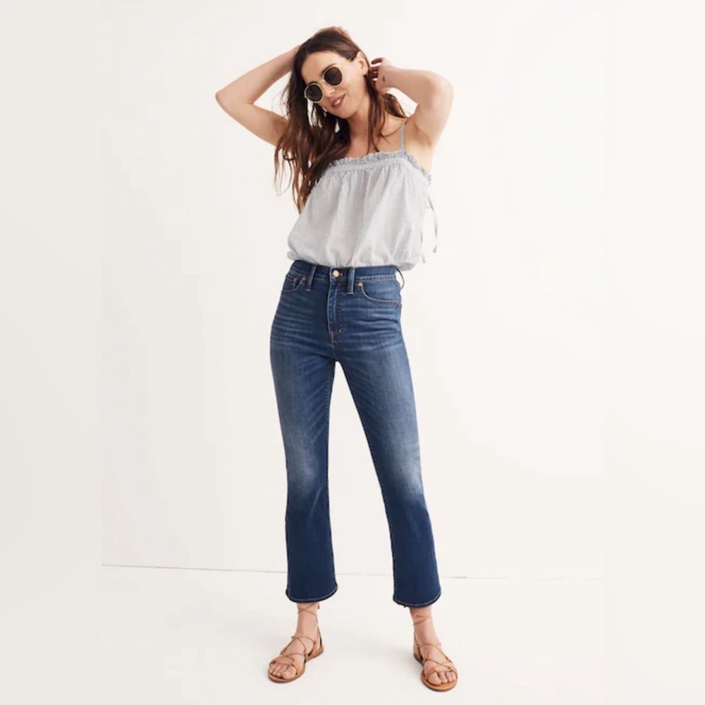 Madewell Cali Demi-Boot Jeans in Danny Wash: TENCEL™ Denim Edition size 24 - Picture 6 of 7